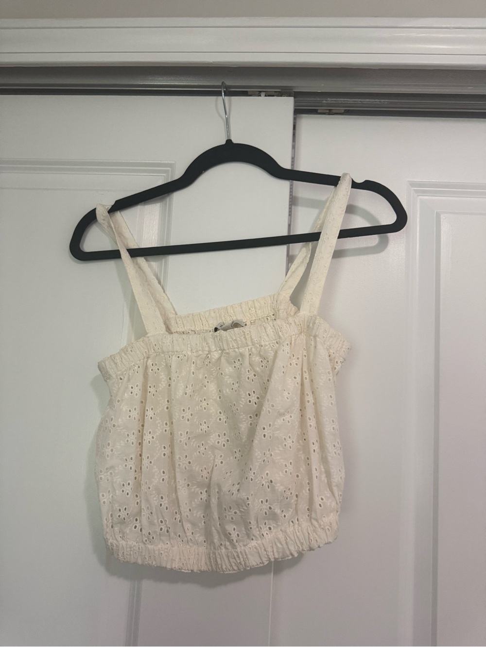 Madewell white eyelet crop